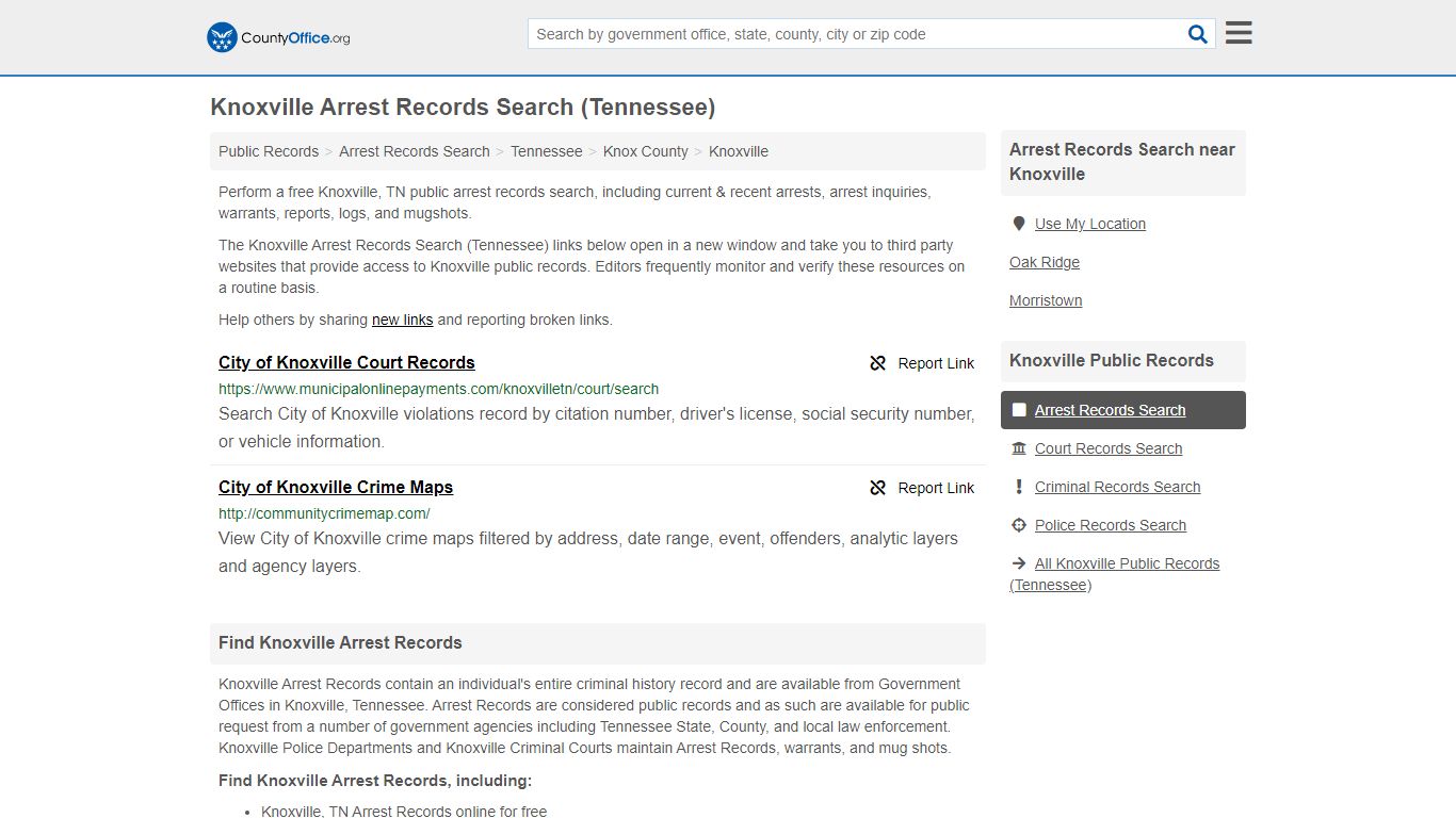 Arrest Records Search - Knoxville, TN (Arrests & Mugshots)